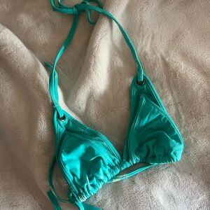 Turquoise Dior Triangle Bikini Top